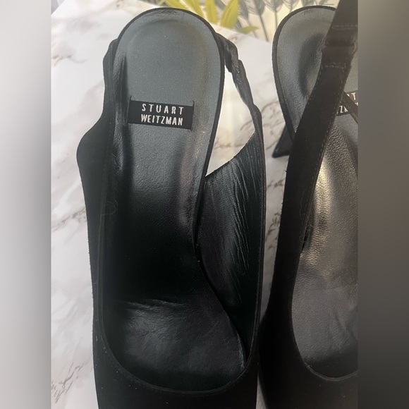 Authentic Stuart Wietzman sling back peep toe heels size 7 1/2 - Picture 2 of 4